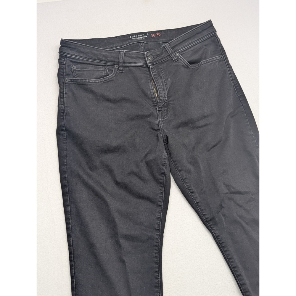 7 Diamonds Generation 5 Pocket Jeans Men 36x30 Black Straight Stretch